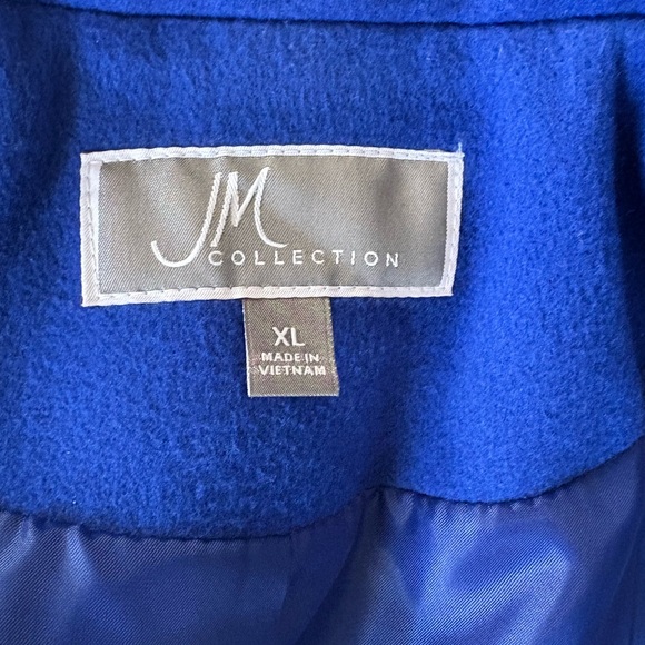 JM Collection Royal Blue Pea Coat – XL - Picture 2 of 5